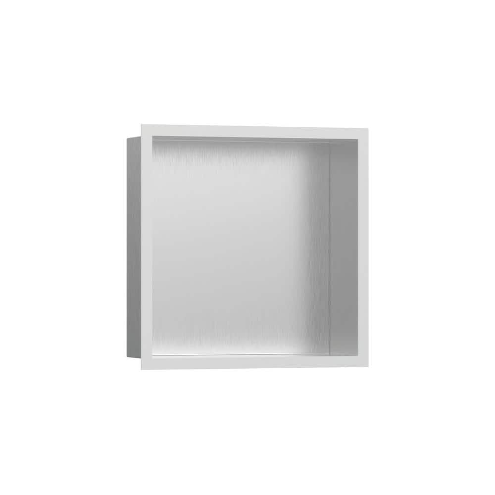 Hansgrohe XtraStoris Individual 15 in. W x 15 in. H x 4 in. D Stainless Steel Shower Niche in Matte White (1)