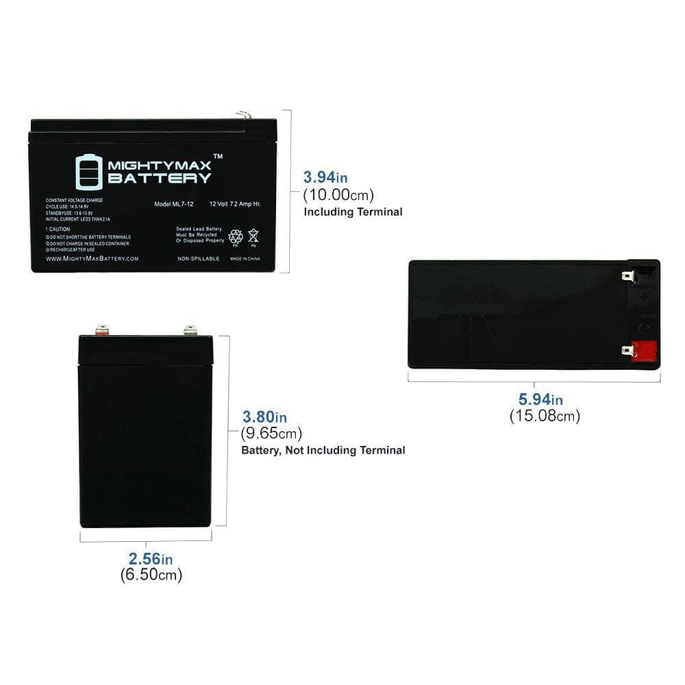 MIGHTY MAX BATTERY 12-Volt 7.2AH Battery for Razor EcoSmart Metro Electric Scooter - 4 Pack (3)