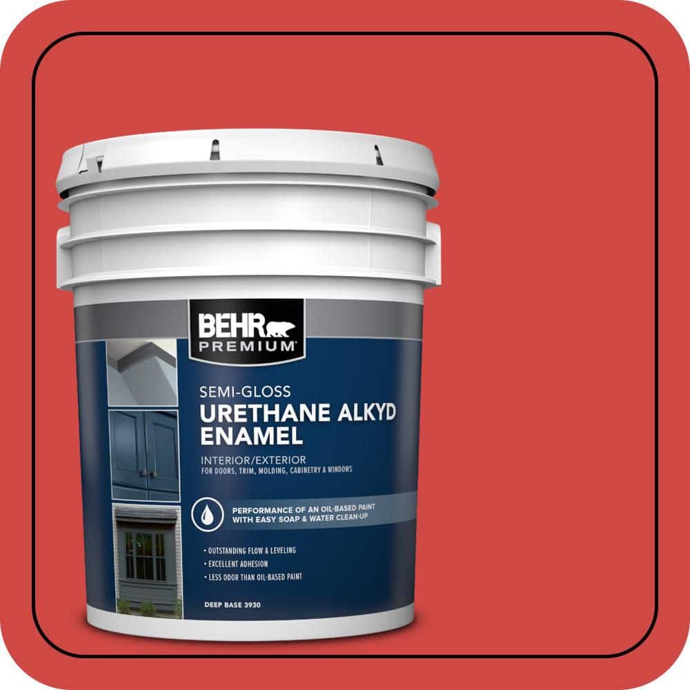 BEHR PREMIUM 5 gal. #P170-6 Race Car Stripe Urethane Alkyd Semi-Gloss Enamel Interior/Exterior Paint