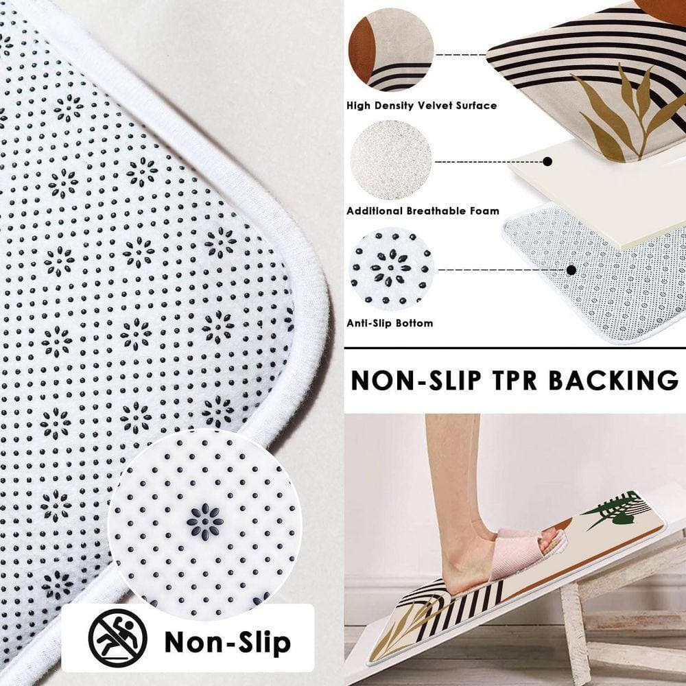 Unbranded 72 in. W x 72 in. L Polyester Shower Curtain Set with Toilet Lid Cover Rugs Non-Slip Minimalist Abstract Geometric (3)