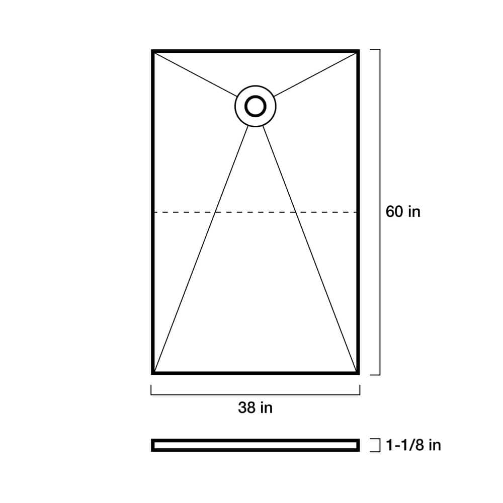 Schluter Kerdi-Shower 38 in. x 60 in. Off-Center Shower Tray (3)
