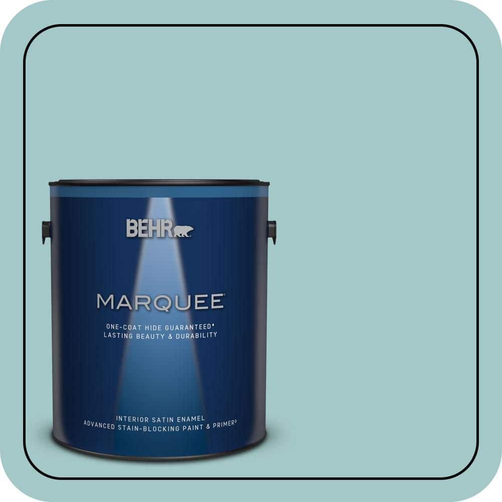 BEHR MARQUEE 1 gal. #PPU13-10 Ocean Boulevard One-Coat Hide Satin Enamel Interior Paint & Primer (1)
