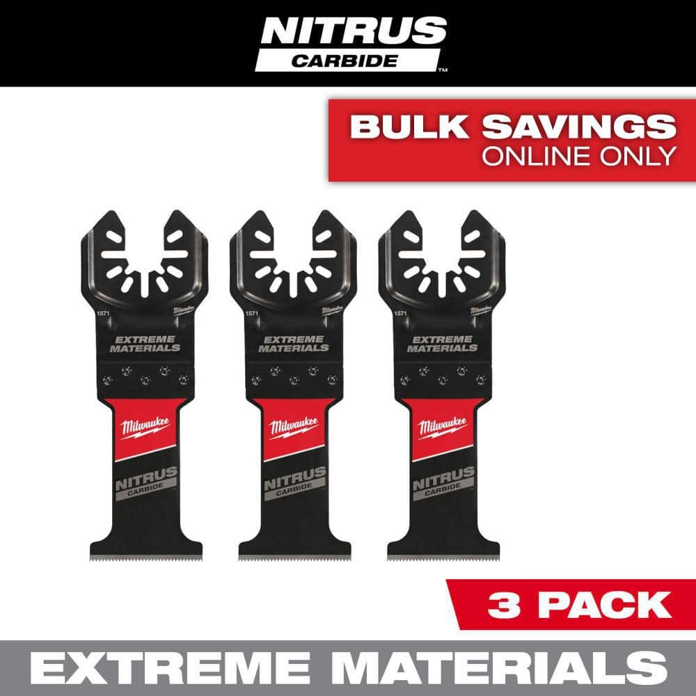 Milwaukee 1-3/8 in. Nitrus Carbide Universal Fit Extreme Materials Cutting Oscillating Multi-Tool Blade (3-Pack) (1)