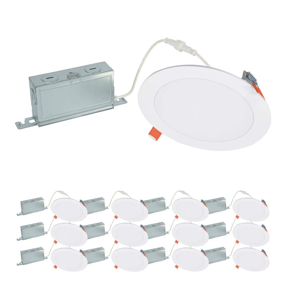 HALO 12-Pack HLBSL 6 in. Adjustable CCT Canless Integrated LED Recessed Light, 900 Lumens, 5CCT, White (2)