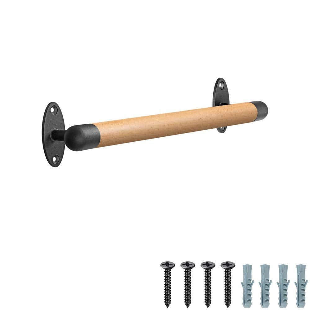 Angel Sar 16 in. Wood Handrail Indoor Stairs Handrail Wall Mount Handrail, Barrier-Free Staircase Grab Bar for Elderly (1)