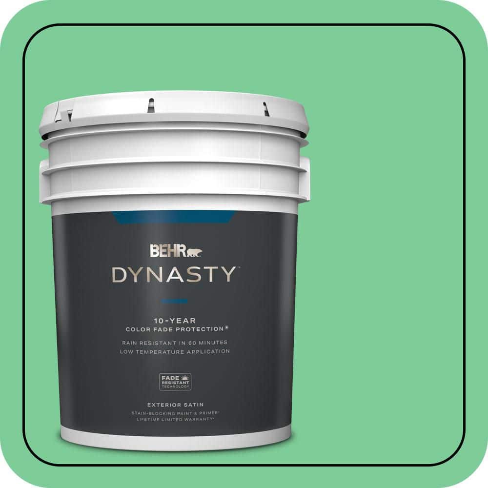 BEHR DYNASTY 5 gal. #460B-4 Garden Glow Satin Enamel Exterior Stain-Blocking Paint & Primer