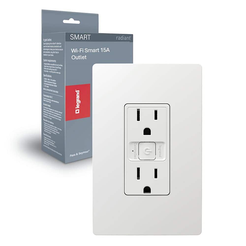 Legrand Radiant Smart Matter-Enabled 15A Duplex Outlet with Wi-Fi, White (1)