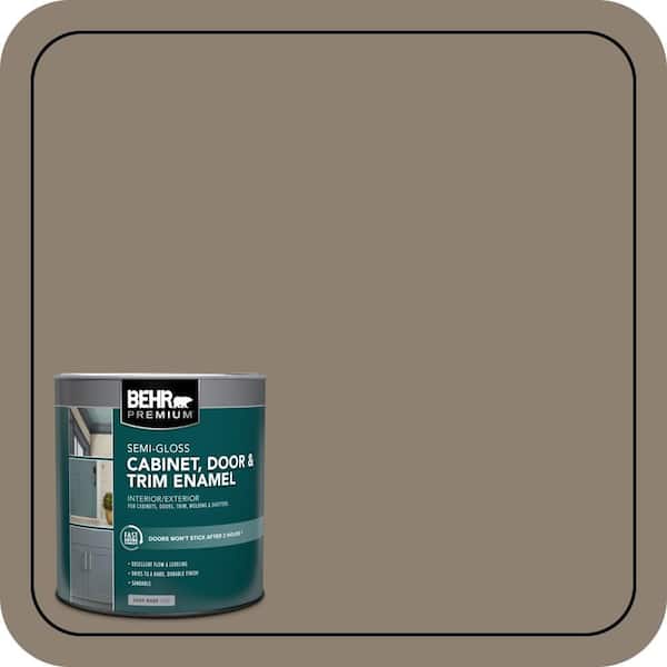 BEHR PREMIUM 1 qt. #720D-5 Mocha Accent Semi-Gloss Enamel Interior/Exterior Cabinet, Door & Trim Paint (2)