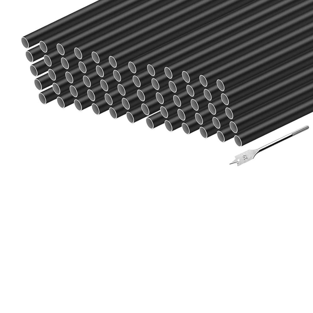 Afoxsos 36 in. H x 0.75 in. W Black Aluminum Stair Railing Kit 60-Pack with Drill Bit for Outdoor Deck and Stairs (1)