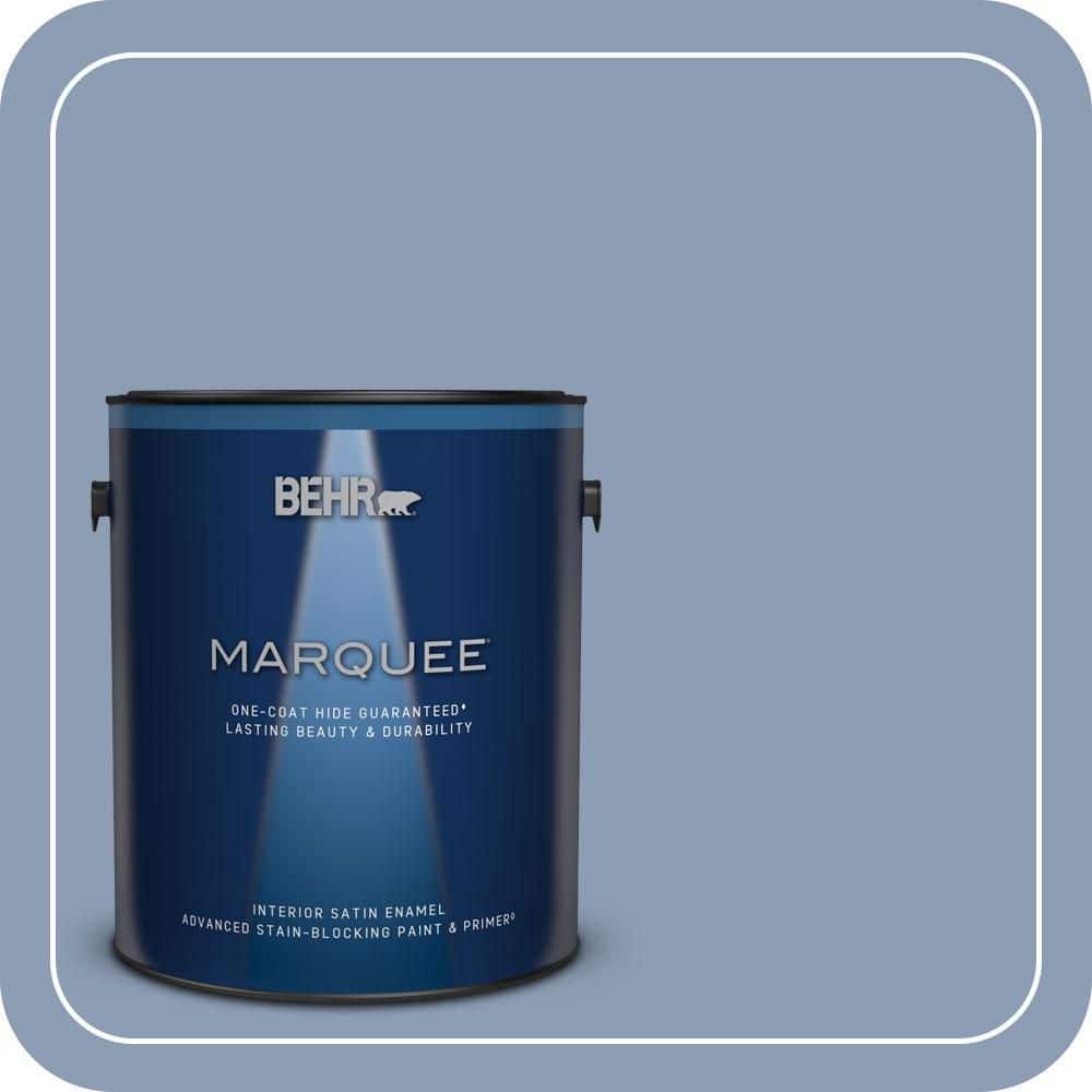 BEHR MARQUEE 1 gal. #PMD-72 Periwinkle Dusk Satin Enamel Interior Paint & Primer