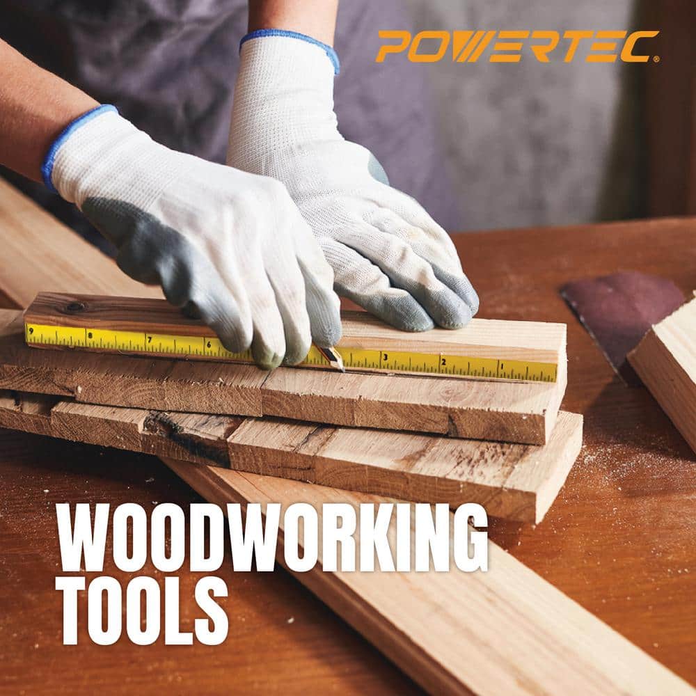 ‎POWERTEC 4 ft. L x 5/16 in. W x 1/128 in. Thick Right to Left Self-Adhering Tape Measure (2)