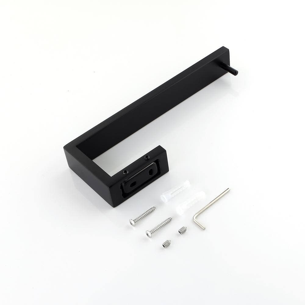 Tahanbath 4-Piece Stainless Steel Bath Hardware Set with Hand Towel Holder in Matte Black (3)