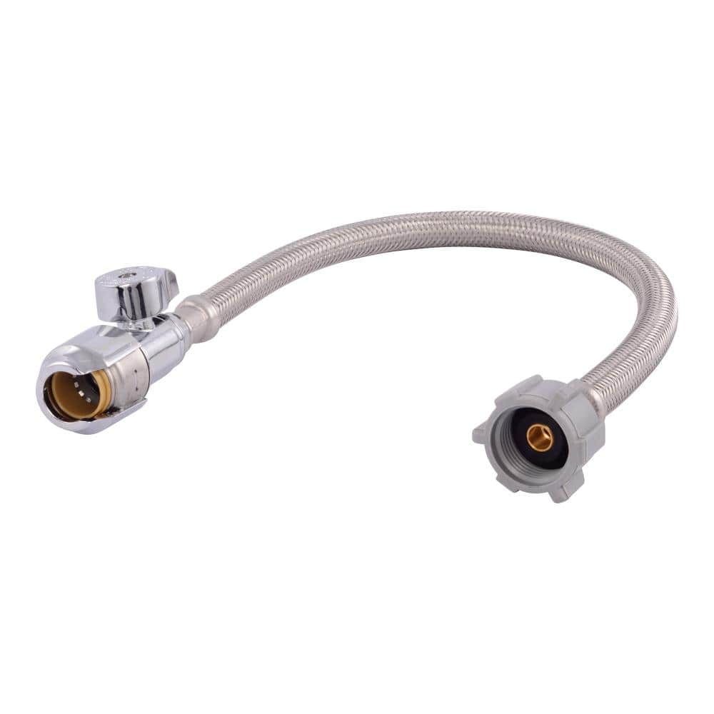 1/2 in. SharkBite Max Push-to-Connect x 7/8 in. Ballcock x 16 in. Brass Angle Stop Toilet Connector (1)
