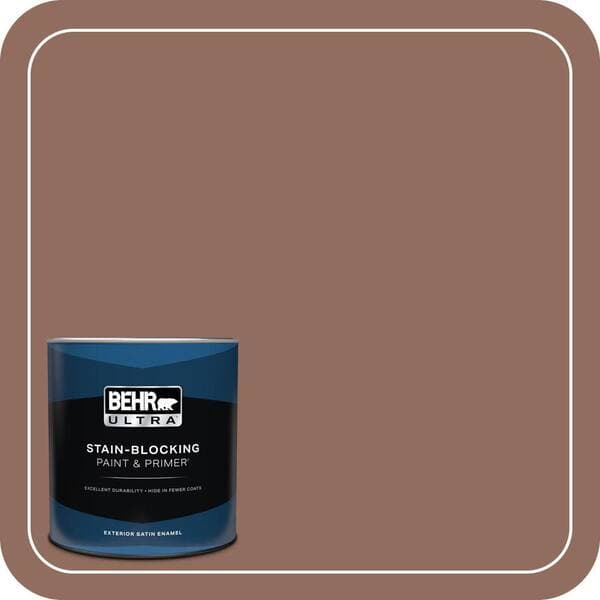 BEHR PREMIUM PLUS 1 gal. #220F-6 Chocolate Curl Semi-Gloss Enamel Low Odor Interior Paint & Primer (4)