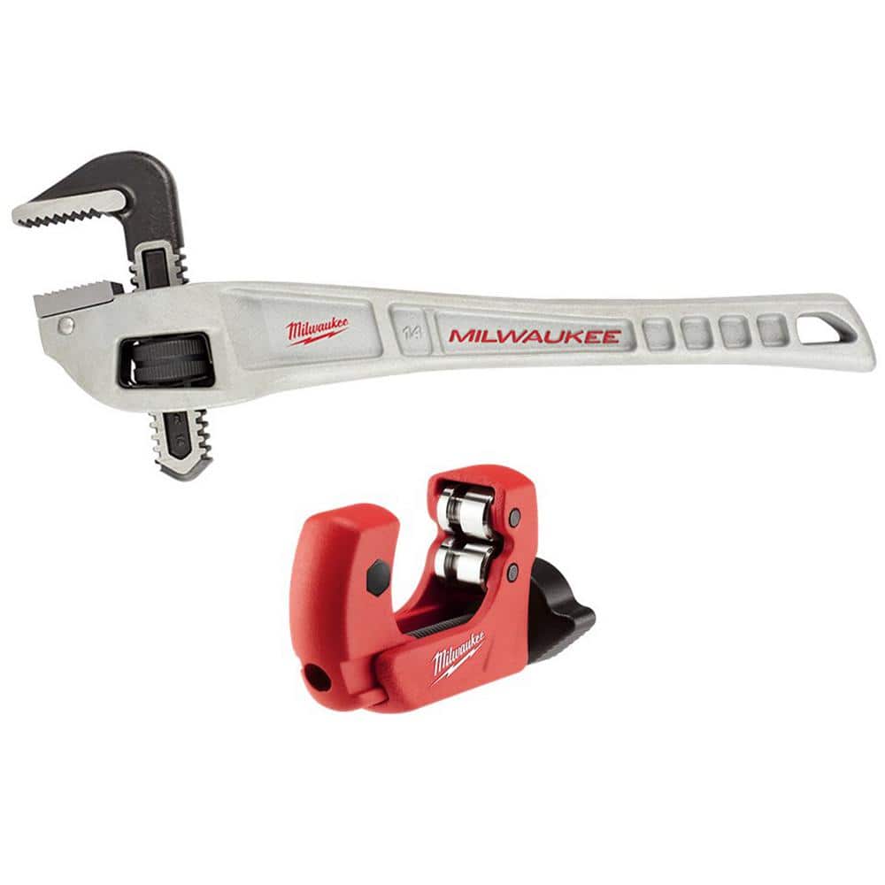 Milwaukee Aluminum Offset Pipe Wrench with Mini Copper Tubing Cutter (2-PC)