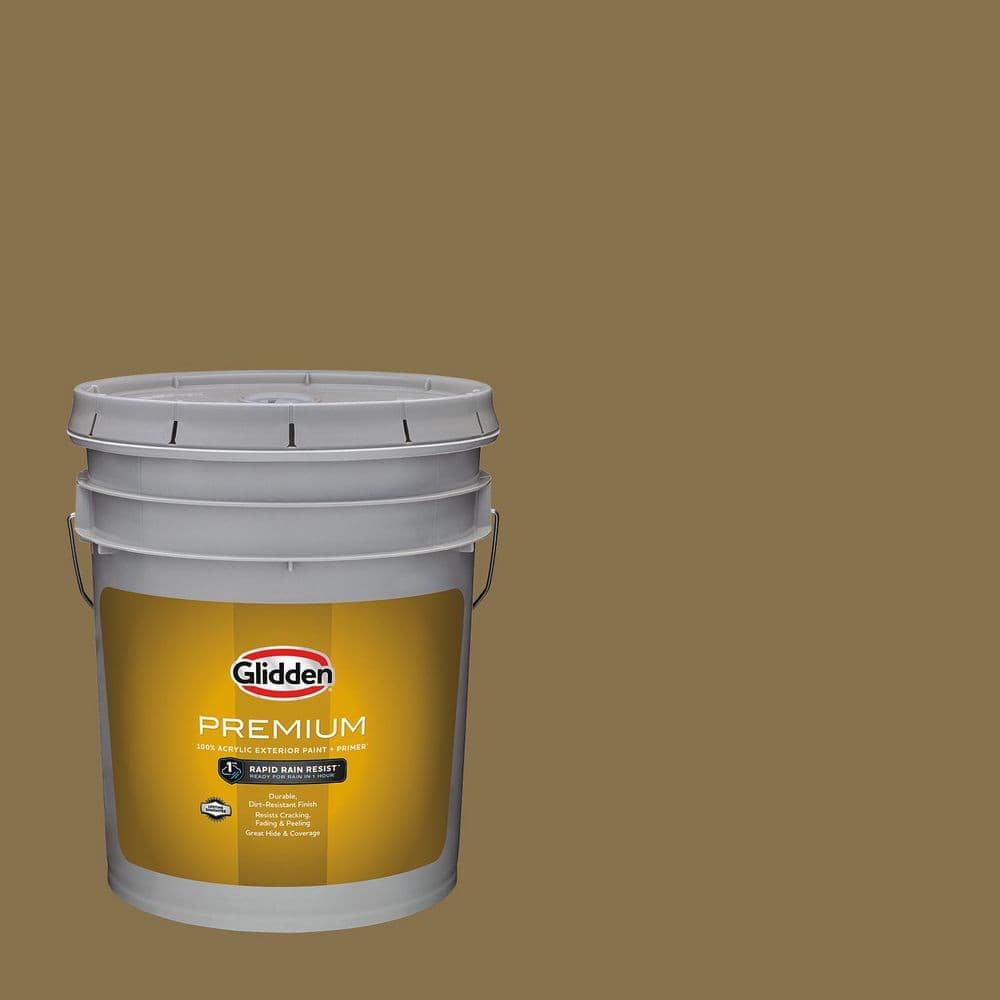 Glidden Premium 5 gal. PPG1100-7 Paddle Wheel Satin Exterior Latex Paint (1)