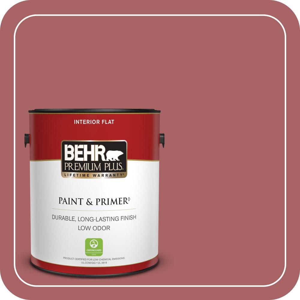 BEHR PREMIUM PLUS 1 gal. #PPU1-06 Rose Marquee Flat Low Odor Interior Paint & Primer
