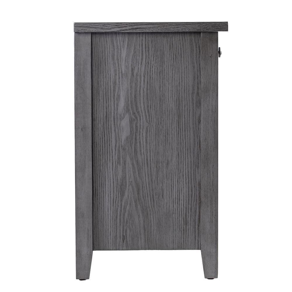 SEI Furniture Edderton 58 in. Freestanding Wooden Touch Screen Electric Fireplace TV Stand in Gray (2)