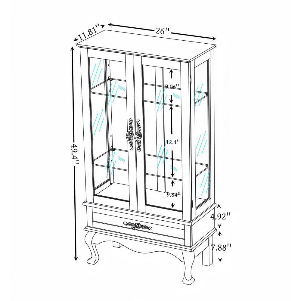 COWLOWN 25.98 in. W x 11.81 in. D x 49.4 in. H Bathroom Brown Linen Cabinet (2)