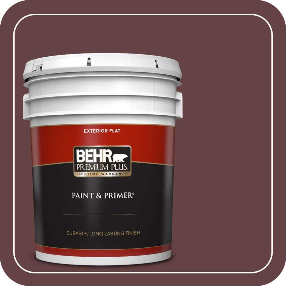 BEHR PREMIUM PLUS 5 gal. #T11-10 Wild Thing Flat Exterior Paint & Primer