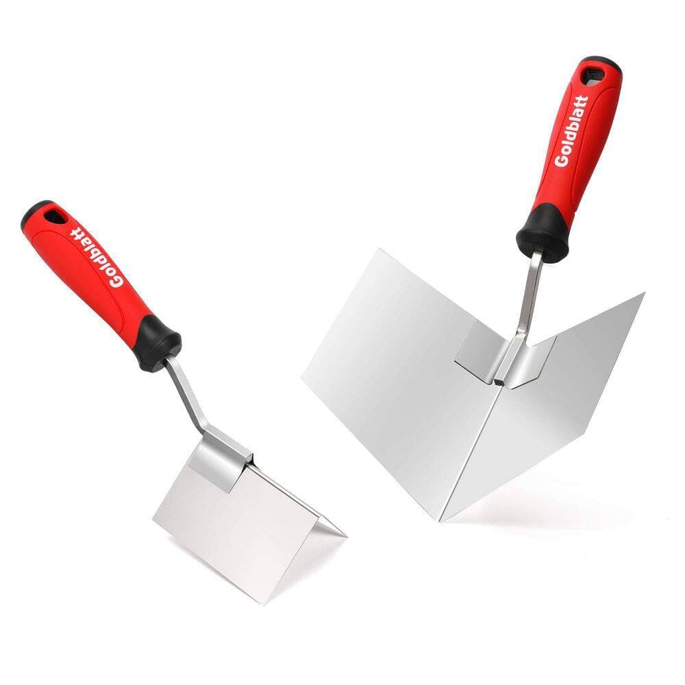 NVNOO 5 in. x 3.9 in. Outside Drywall Corner Trowel and 3.5 in. x 2.4 in. Inside Corner Trowel with Soft Grip Handle (1)