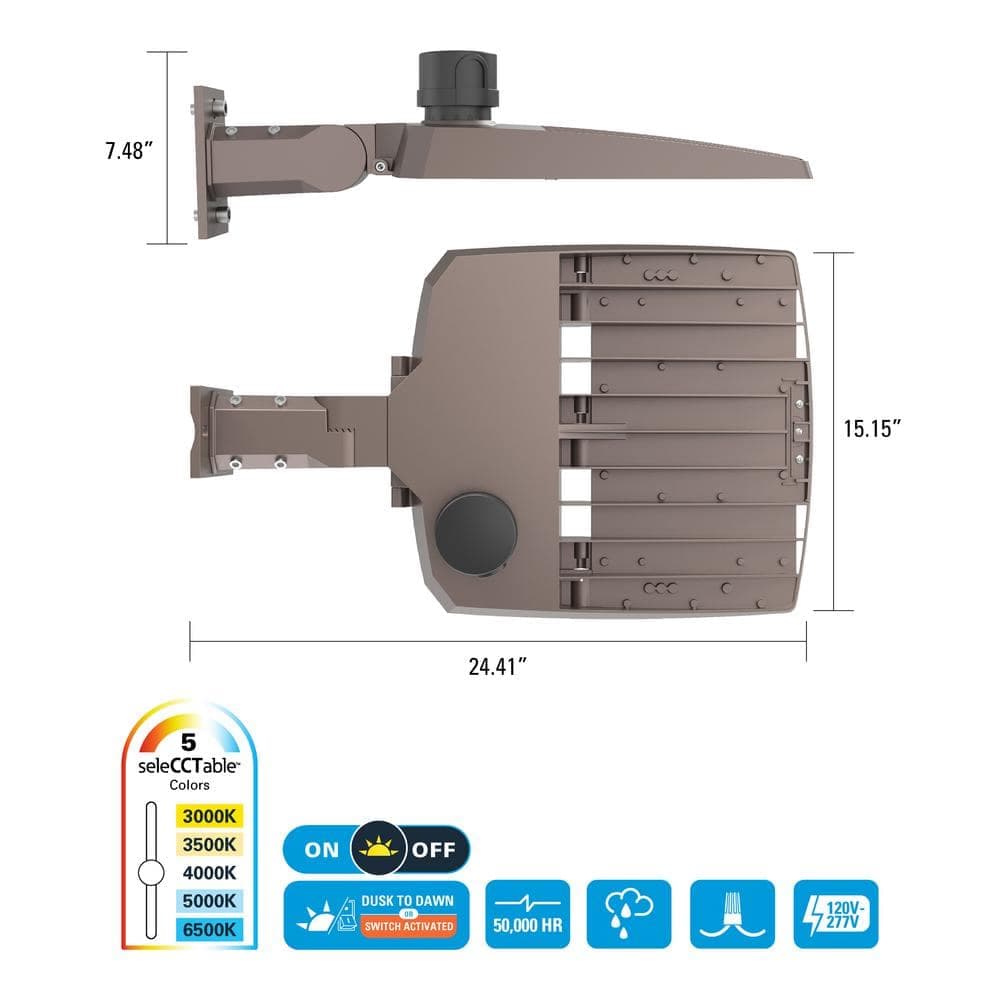 HALO 450-Watt Equivalent Integrated LED, Bronze Area Light Large, 18000 Lumens (4)