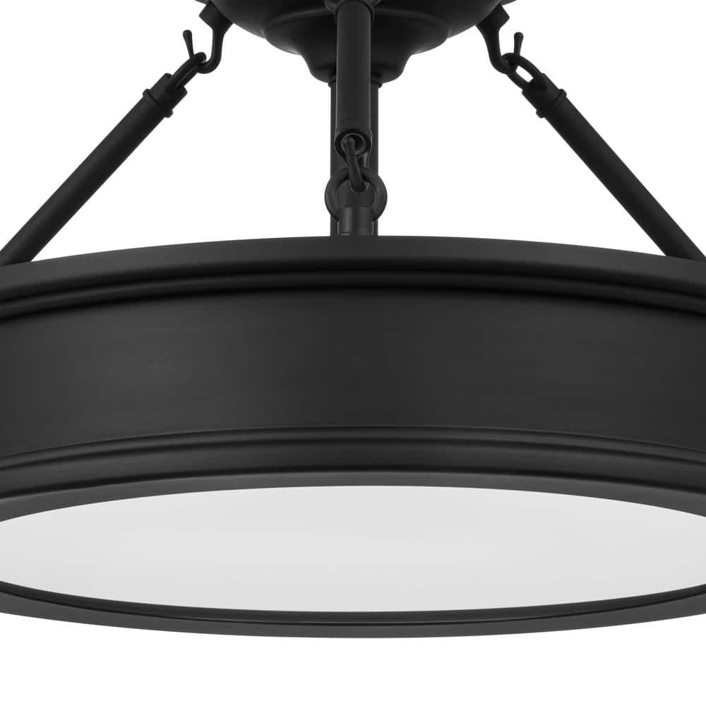 Home Decorators Collection Grafton 15 in. 3-Light Coal Semi-Flush Mount Ceiling Light (4)