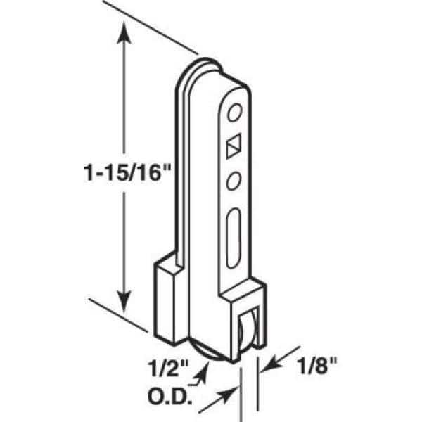 Prime-Line Sliding Window Roller Assembly, 1/2 in. Flat Steel Roller (2)