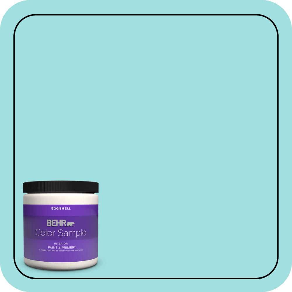 BEHR PREMIUM PLUS 8 oz. #CE-02 Mermaid Tears Eggshell Enamel Interior Paint & Primer Color Sample