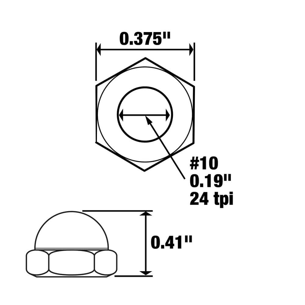 Everbilt #10-24 Zinc Plated Cap Nut (4-Pack) (2)
