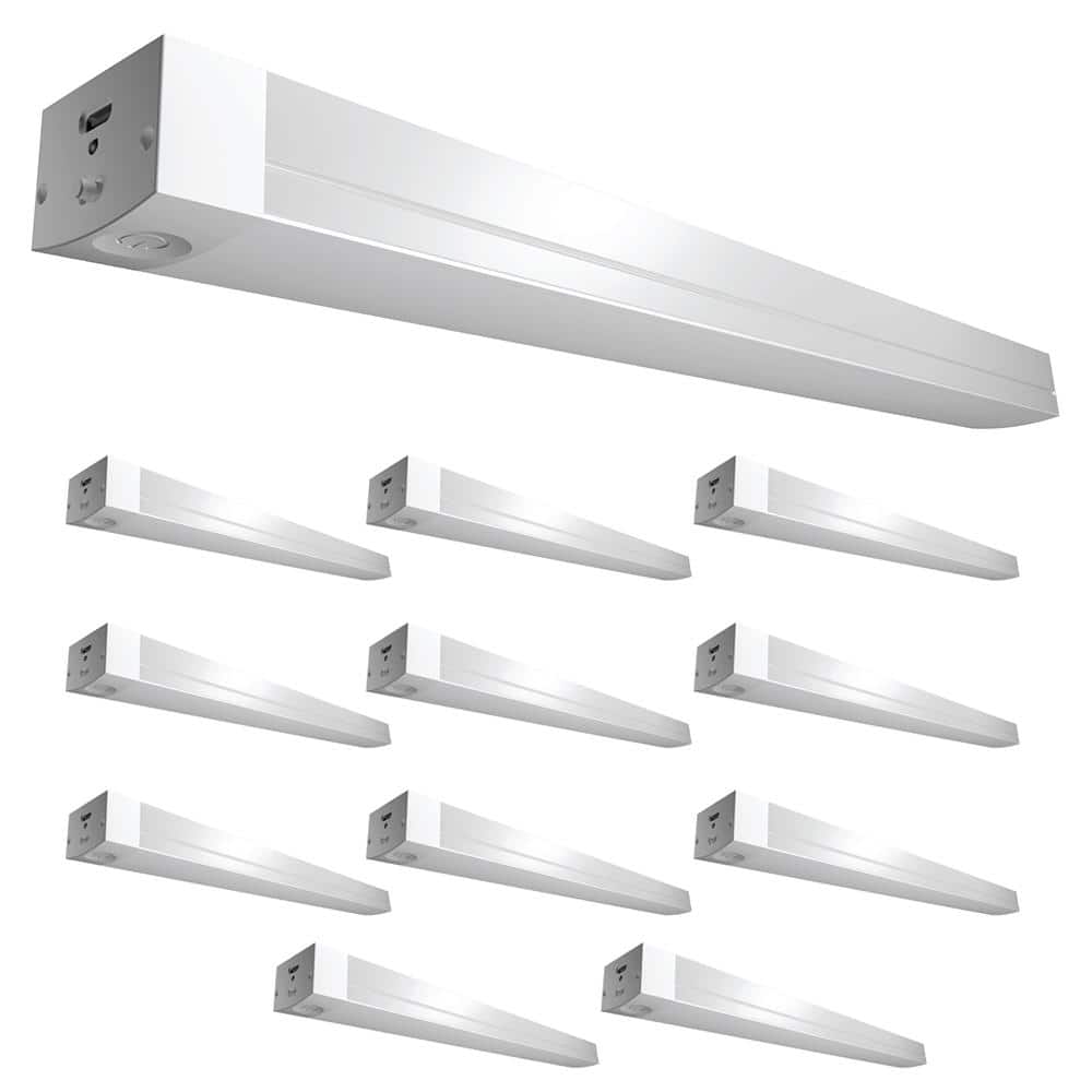 Feit Electric 16.5 in. Battery Operated LED White Rechargeable 4000K Cool White Under Cabinet Light (12-Pack)