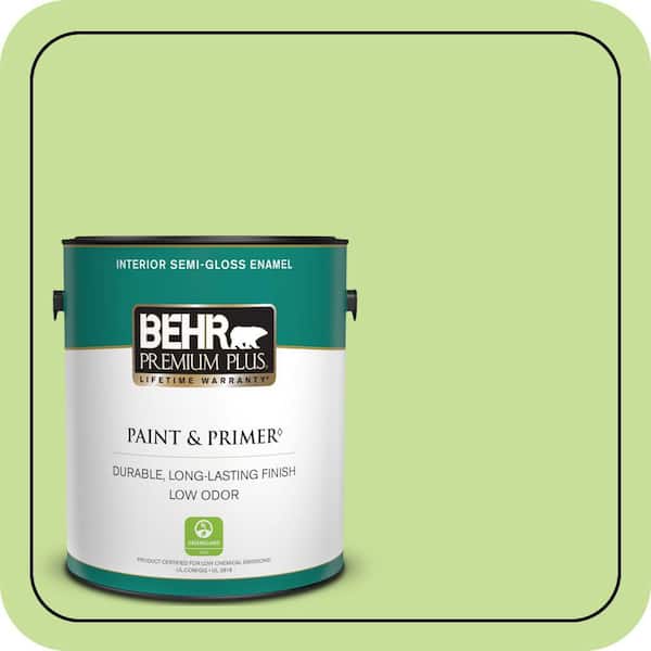 BEHR PREMIUM PLUS #420A-3 Key Lime Enamel Interior/Exterior Paint & Primer Color Sample (3)