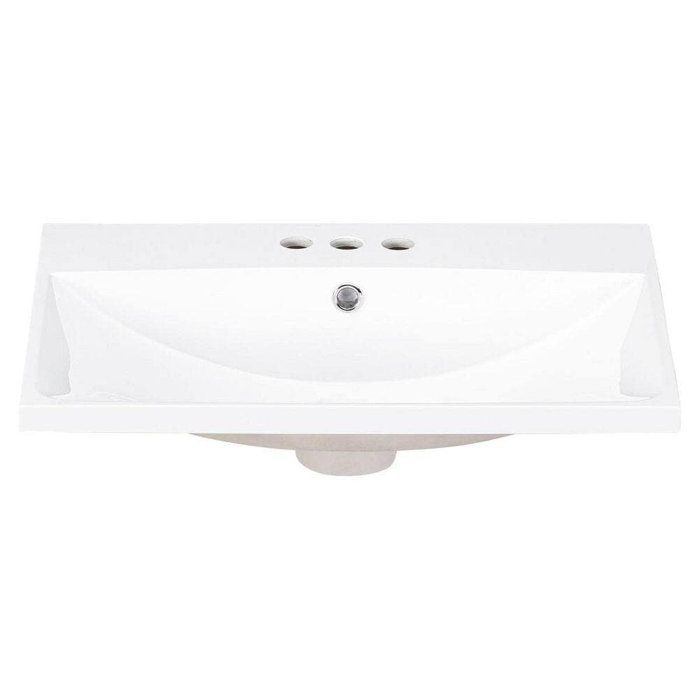 LIVACA 24 in. 18 in. Drop-In Bathroom Sink in White Ceramic with 3-Hole Faucet Mount and Pre-Drilled Top (2)