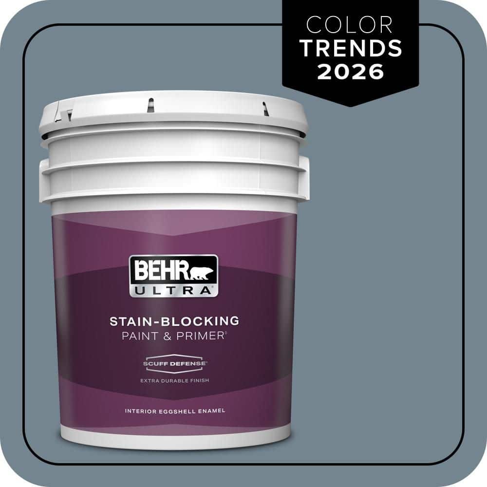 BEHR ULTRA 5 gal. #N480-5 Adirondack Blue Extra Durable Eggshell Enamel Interior Paint & Primer
