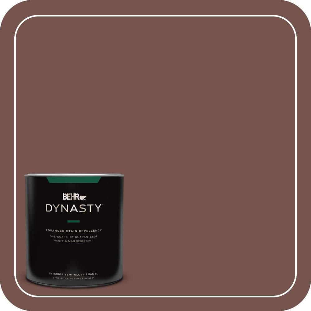 BEHR DYNASTY 1 qt. #PPU2-20 Oxblood Semi-Gloss Enamel Interior Stain-Blocking Paint and Primer