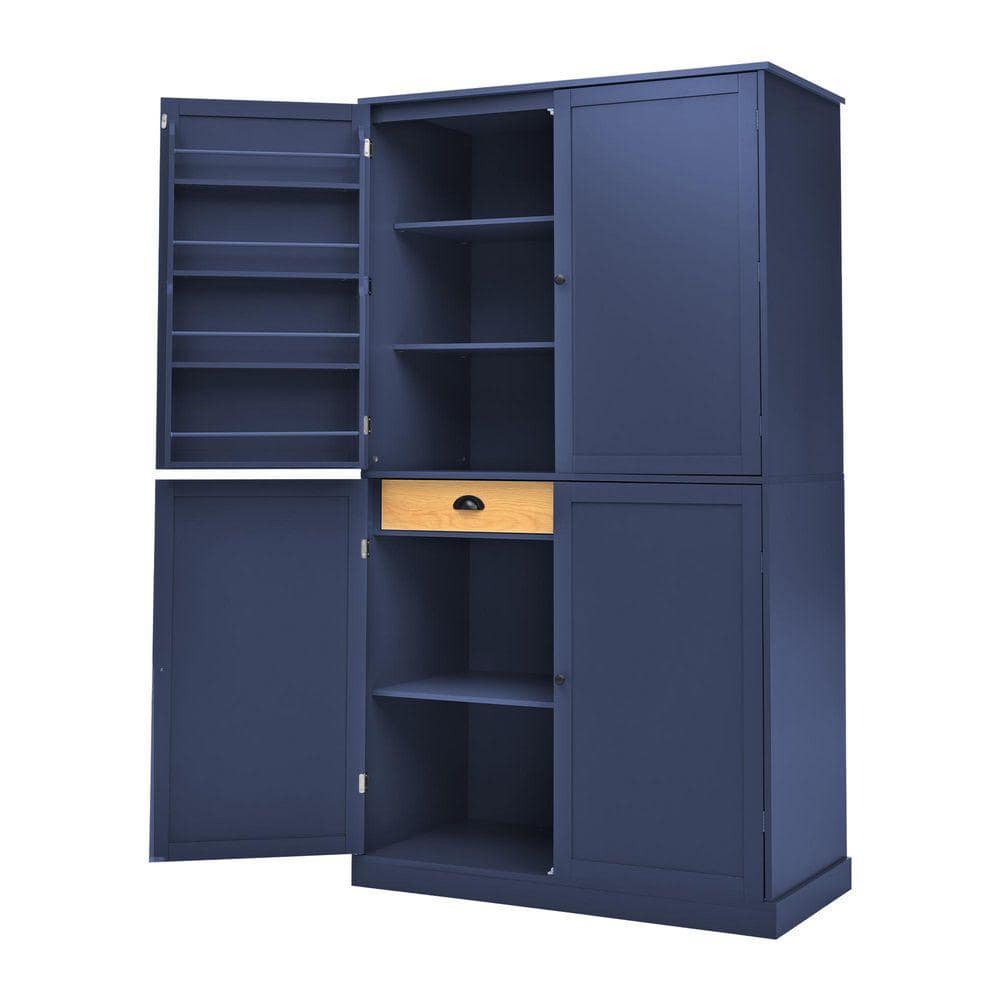 COWLOWN 40.2 in. W x 20 in. D x 71.3 in. H Bathroom Blue Linen Cabinet (1)