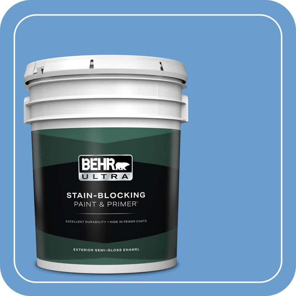 BEHR ULTRA 5 gal. #570B-5 Gulf Stream Semi-Gloss Enamel Exterior Paint & Primer