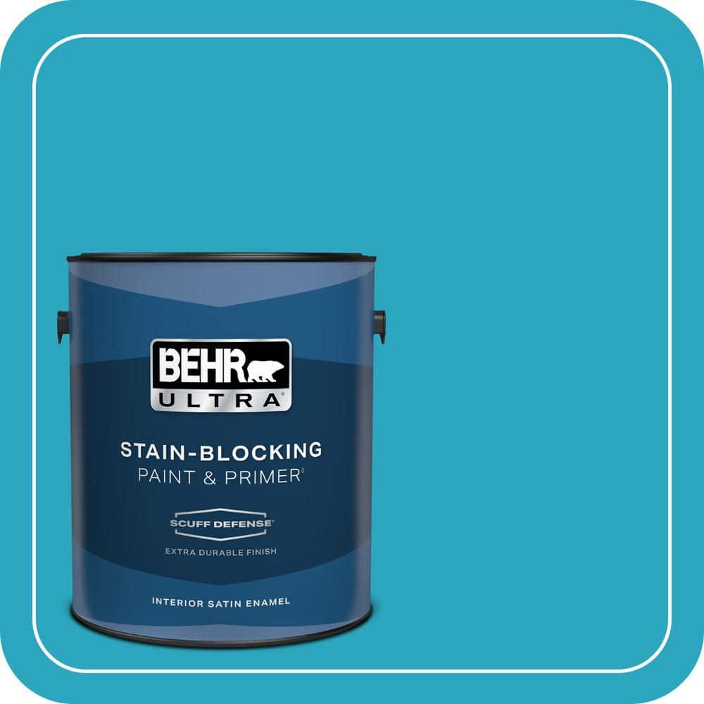BEHR ULTRA 1 gal. #MQ4-52 Gulf Waters Extra Durable Satin Enamel Interior Paint & Primer