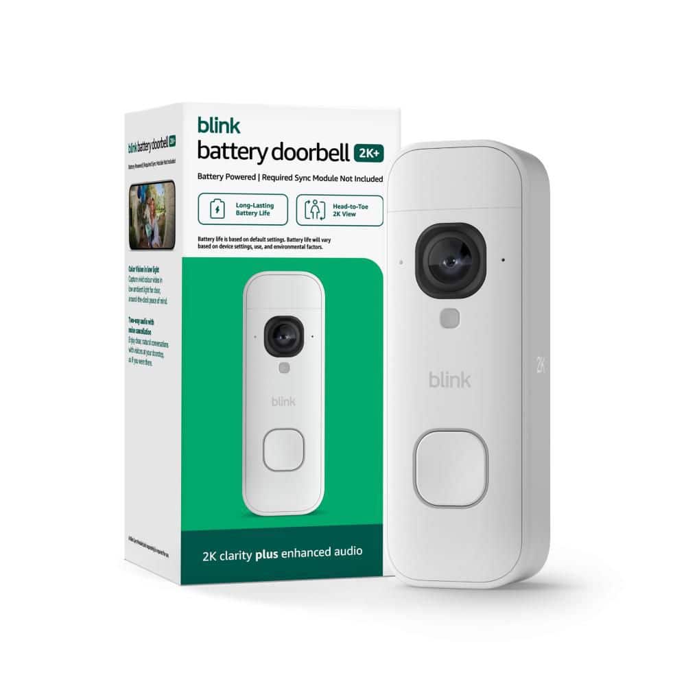 Blink Doorbell 2K Plus Sync Module Core Included Wireless Video Doorbell,2K Resolution,Enhanced Audio