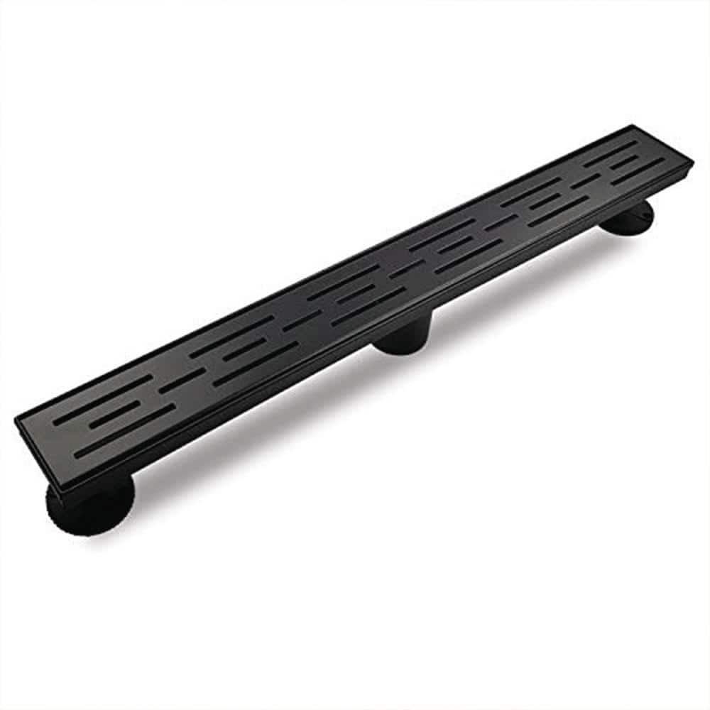 Neodrain 36 in. Stainless Steel Linear Shower Drain with Stripe Pattern Surface, Matte Black
