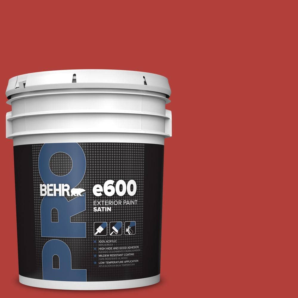 BEHR PRO 5 gal. #170B-7 Red Tomato Satin Exterior Paint