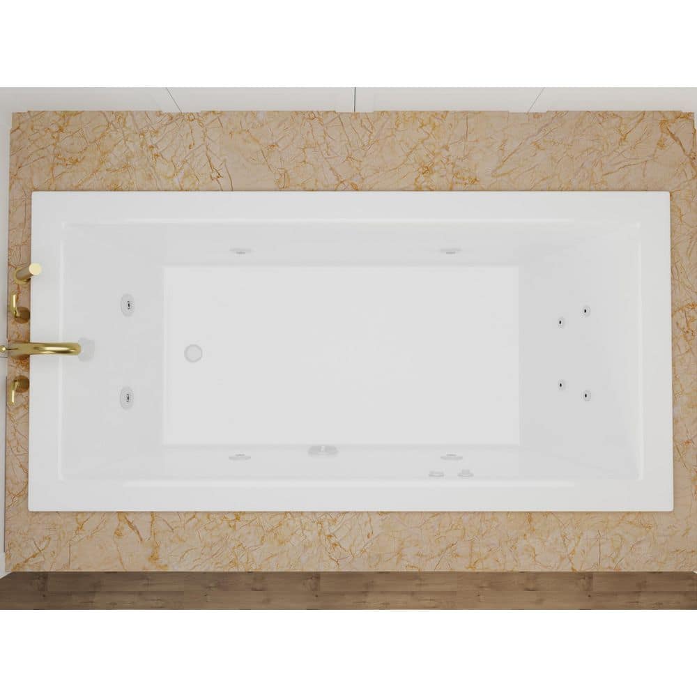 Universal Tubs Sapphire Series 72 in. x 36 in. Rectangular Whirlpool Bathtub with Right Drain and V-Style Back Jets in Glossy White (2)