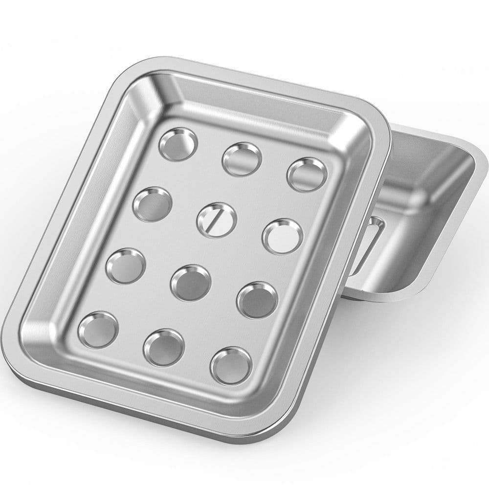 Unbranded 1 Pack Stainless Steel Double Layer Draining Bar Soap Dish for Bathroom Shower Kitchen and Sink Counter (1)