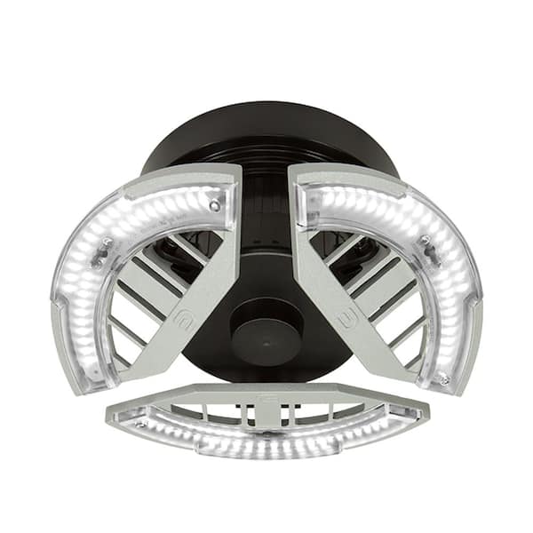 Commercial Electric 7 in. Spin Light 3 Adjustable Heads 3500 Lumens LED Flush Mount Garage Light and Basement - Screws into Lampholder