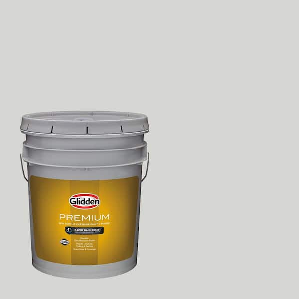 Glidden Premium 5 gal. PPG1010-2 Fog Satin Exterior Latex Paint (2)
