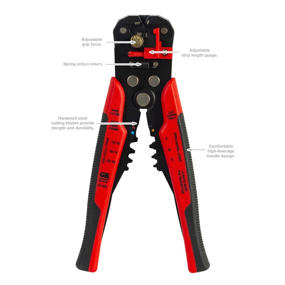 Gardner Bender 8.25 in. Wire Stripper/Cutter/Crimper with Adjustable Tensioning Wheel (2)