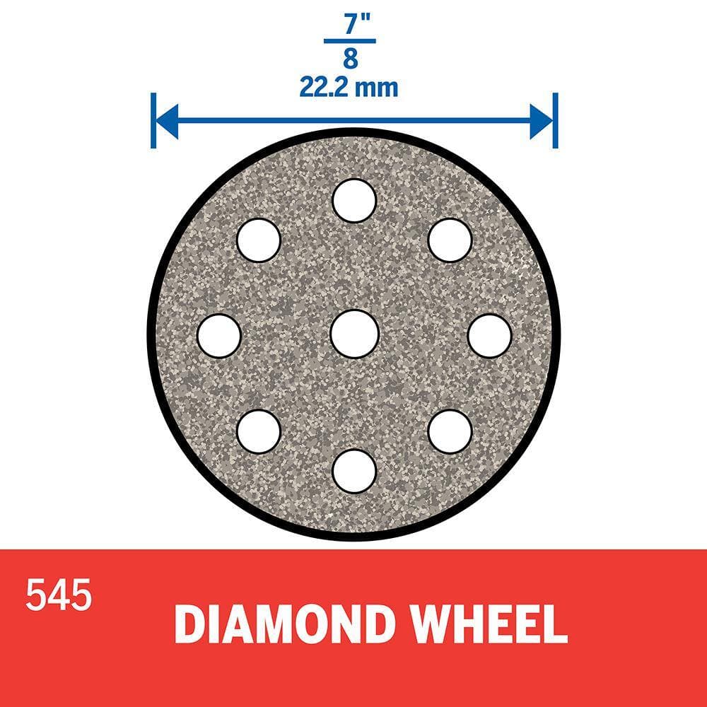Dremel 7/8 in. Rotary Tool Diamond Wheel for Marble, Concrete, Brick, Porcelain, Ceramics and Epoxies (2)