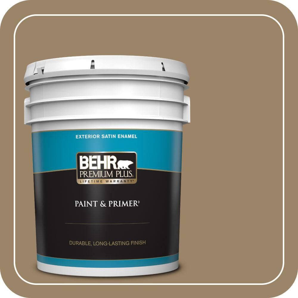 BEHR PREMIUM PLUS 5 gal. #PPU7-04 Collectible Satin Enamel Exterior Paint & Primer