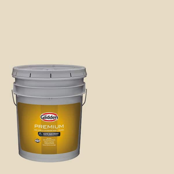 Glidden Premium 5 gal. PPG1103-2 Almond Paste Satin Exterior Latex Paint (2)