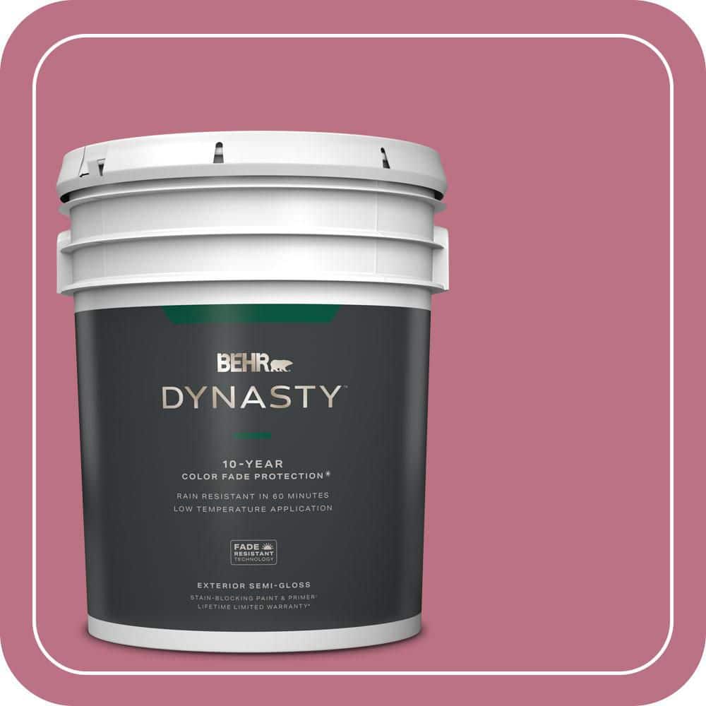 BEHR DYNASTY 5 gal. #MQ1-08 Smell the Roses Semi-Gloss Exterior Stain-Blocking Paint & Primer
